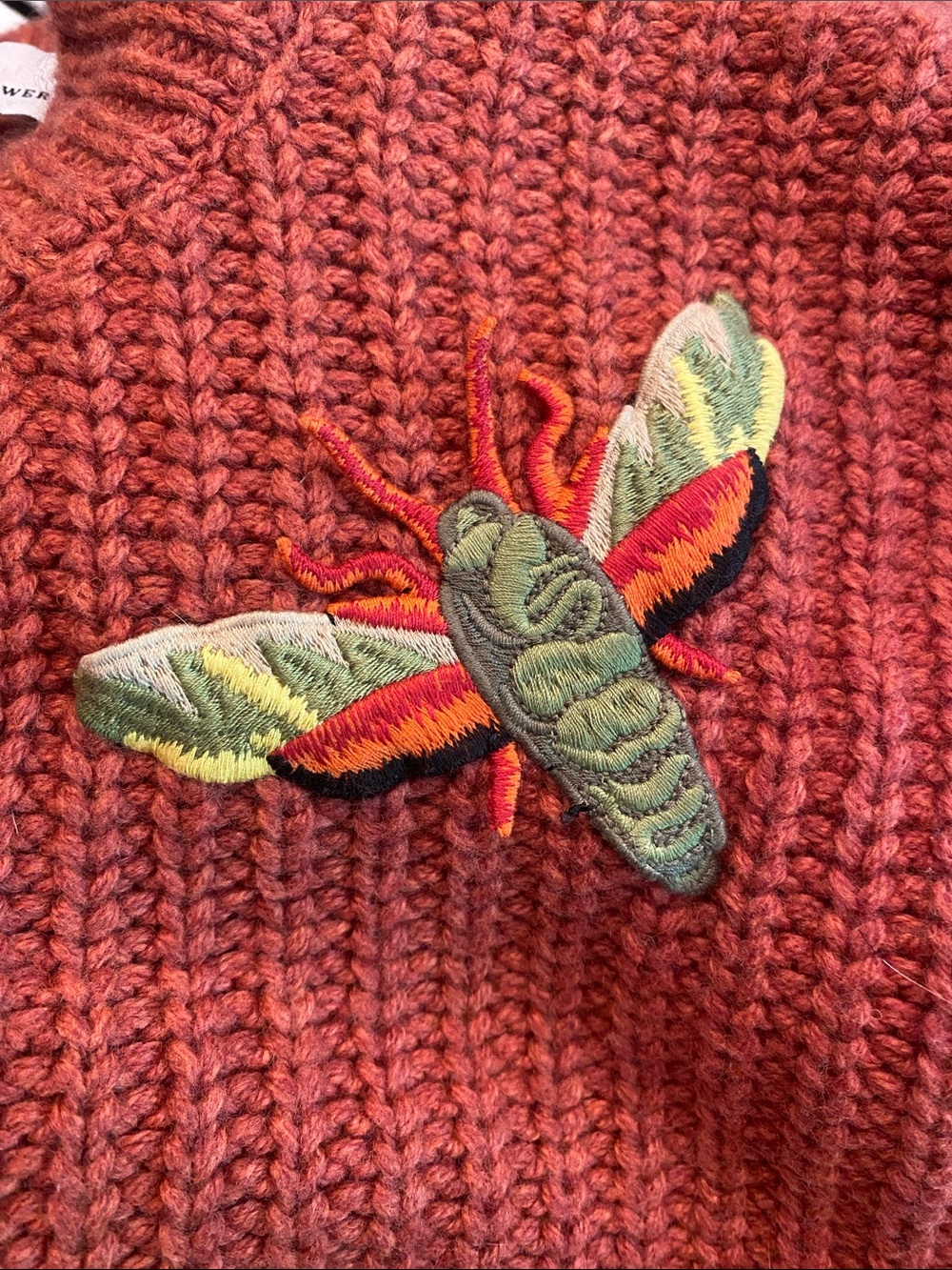 Never a wallflower Women’s rust Red Embroidered Button-Front Sweater 🆕 - Picture 11 of 11